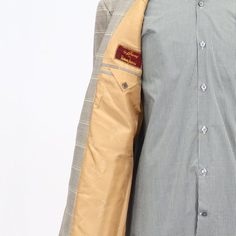 Brioni 42R Beige Check 3-Button Sport Coat Blazer Jacket T269 - Picture 9 of 11
